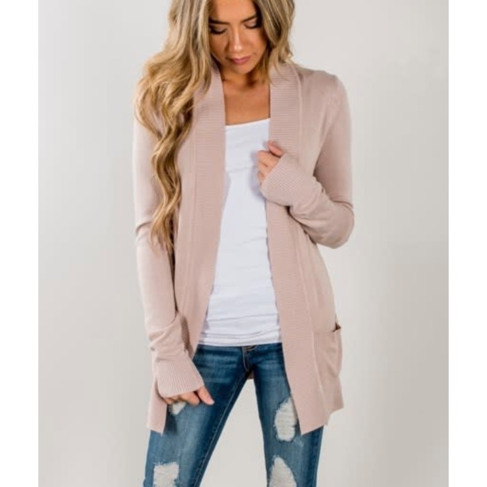 Tickled Teal Tan Cardigan